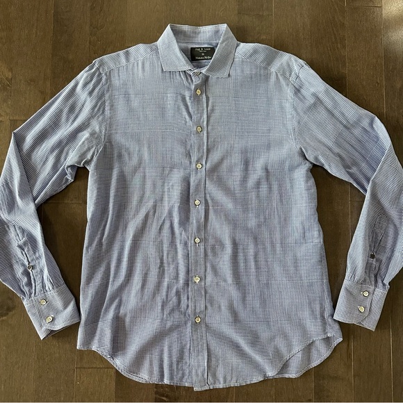 rag & bone Other - Rag & Bone Men's‎ Botton Down Shirt Blue White Checkered Business Casual 16